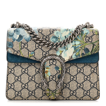 Gucci GG Supreme Monogram Blooms Mini Dionysus Shoulder Bag Beige Navy Vintage Blue 1 of 13