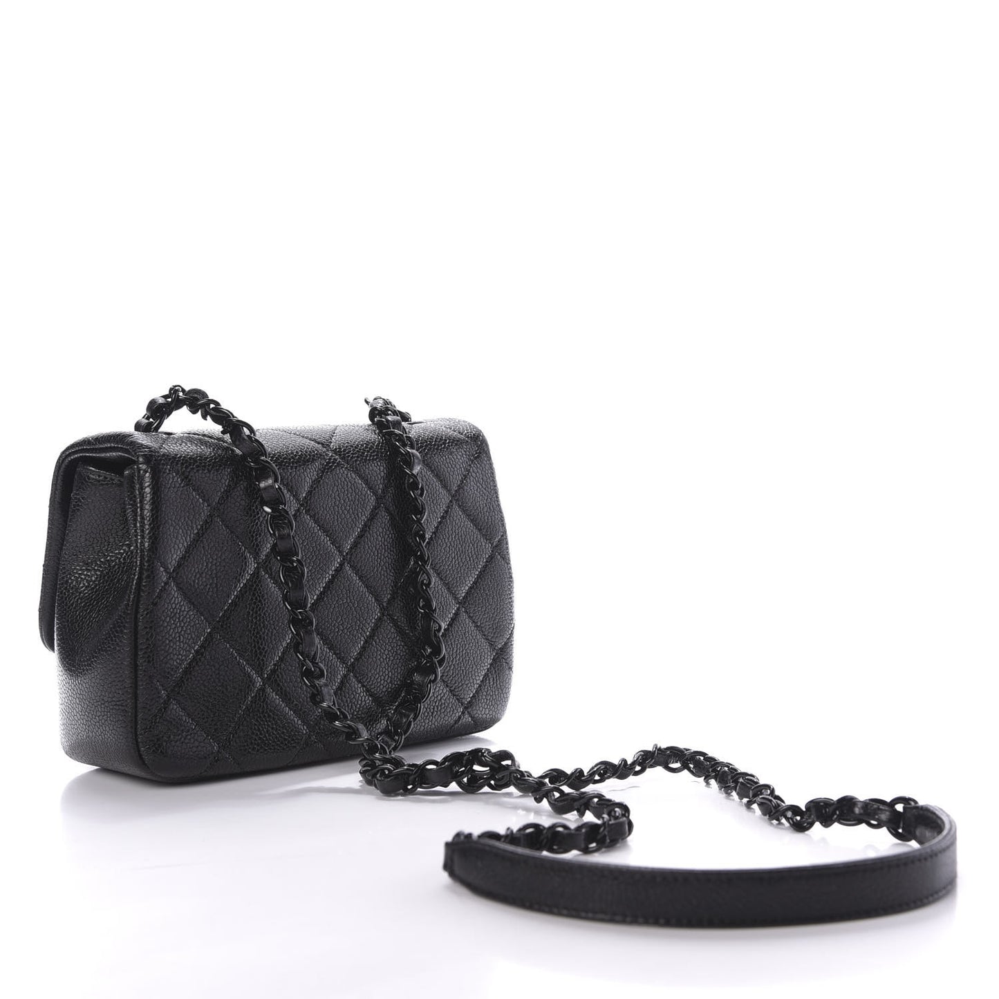 Caviar Quilted Incognito Mini Square Flap Black