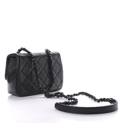 Chanel Caviar Quilted Incognito Mini Square Flap Black 3 of 13