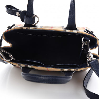 Burberry Goatskin Vintage Check Baby Banner Tote Regency Blue 5 of 11