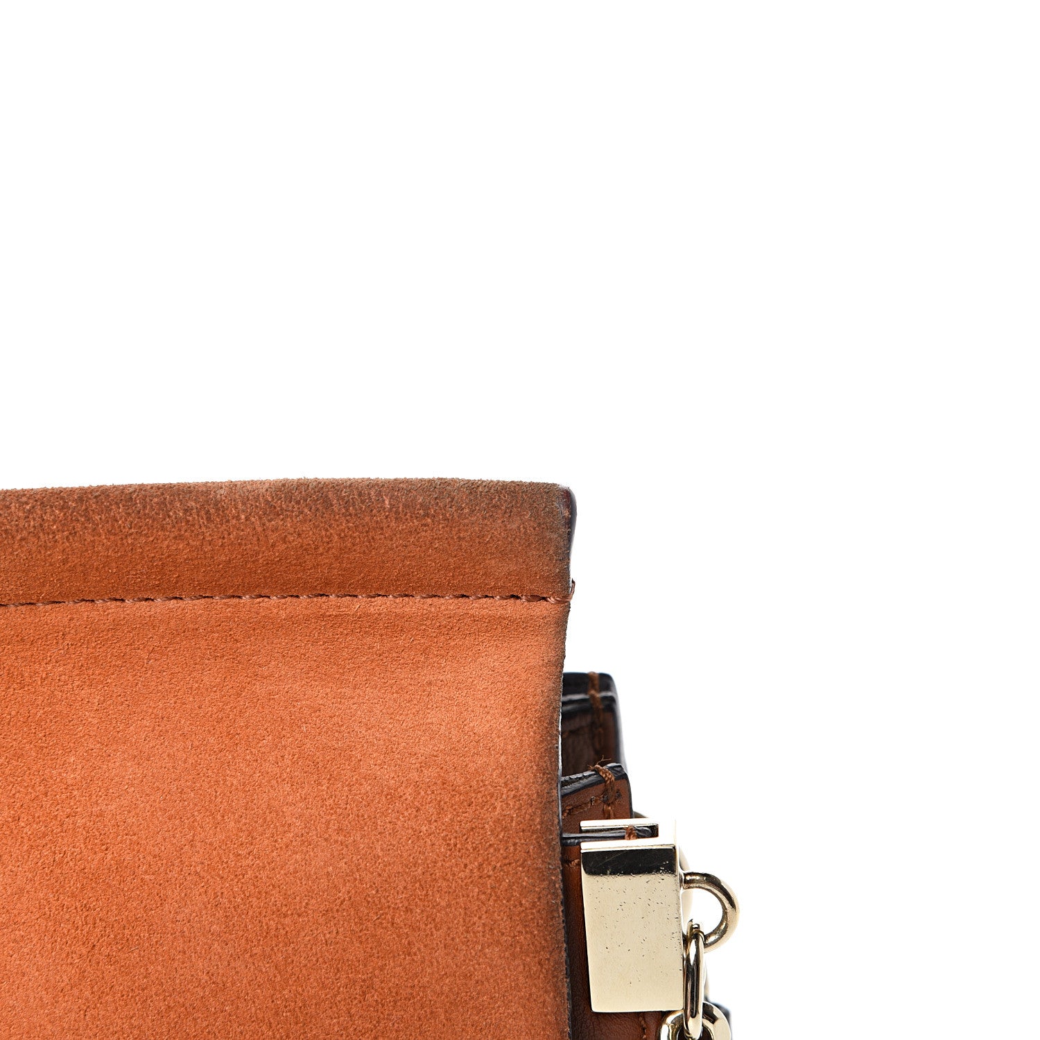 Chloe Suede Calfskin Medium Faye Shoulder Bag Tobacco 10 of 13