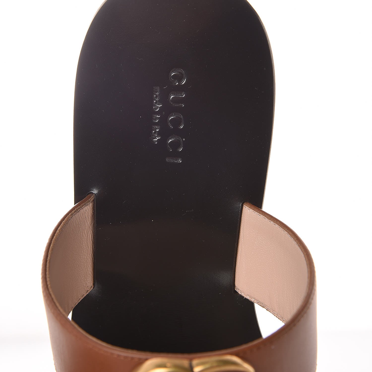 Gucci Calfskin GG Marmont Thong Sandals 37.5 Cognac 10 of 13