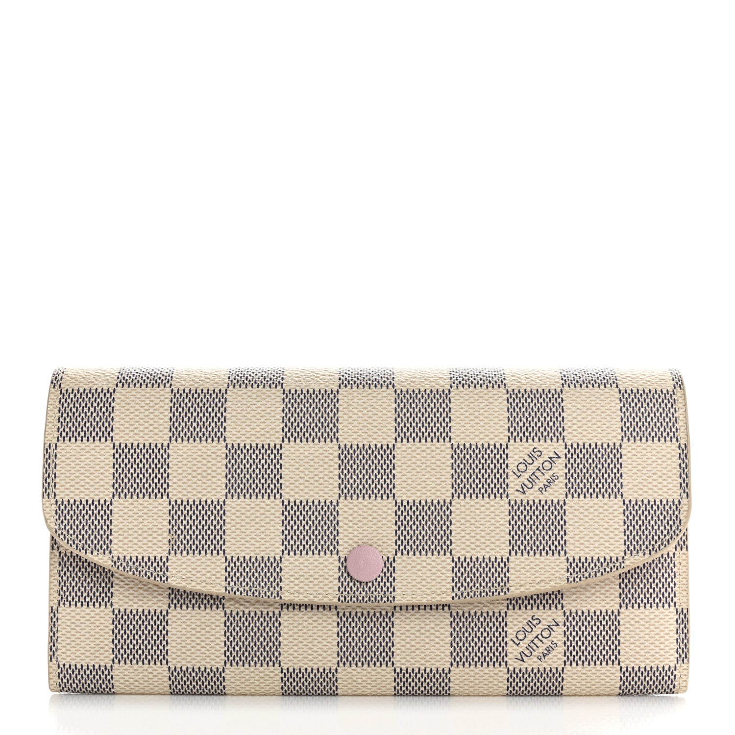 Louis Vuitton Damier Azur Emilie Wallet Rose Ballerine 1 of 10