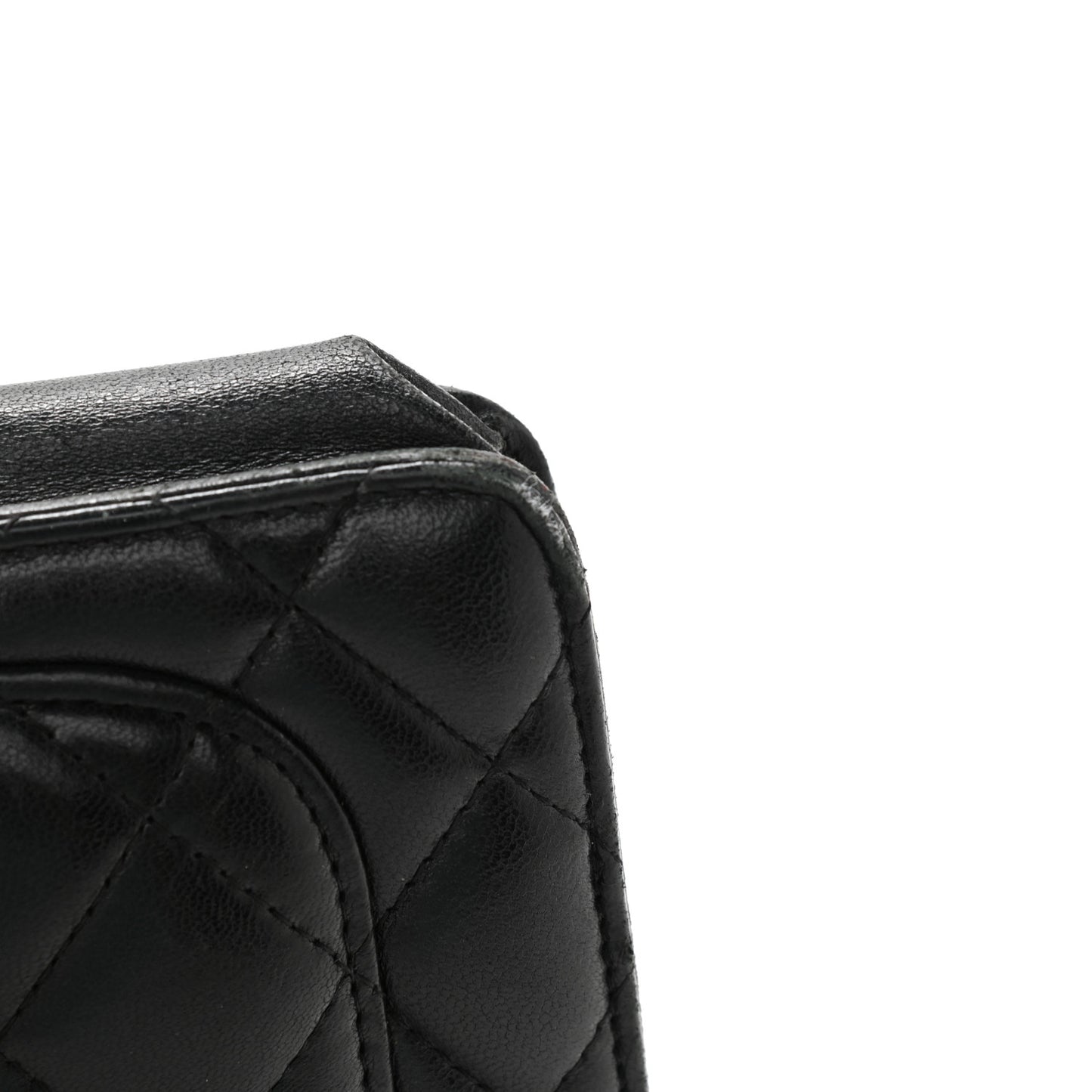 Lambskin Quilted Wallet On Chain WOC Black