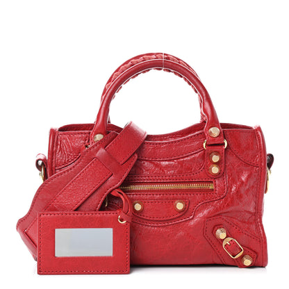 Balenciaga Agneau Giant 12 Gold Hardware Mini City Rouge Lipstick 1 of 10