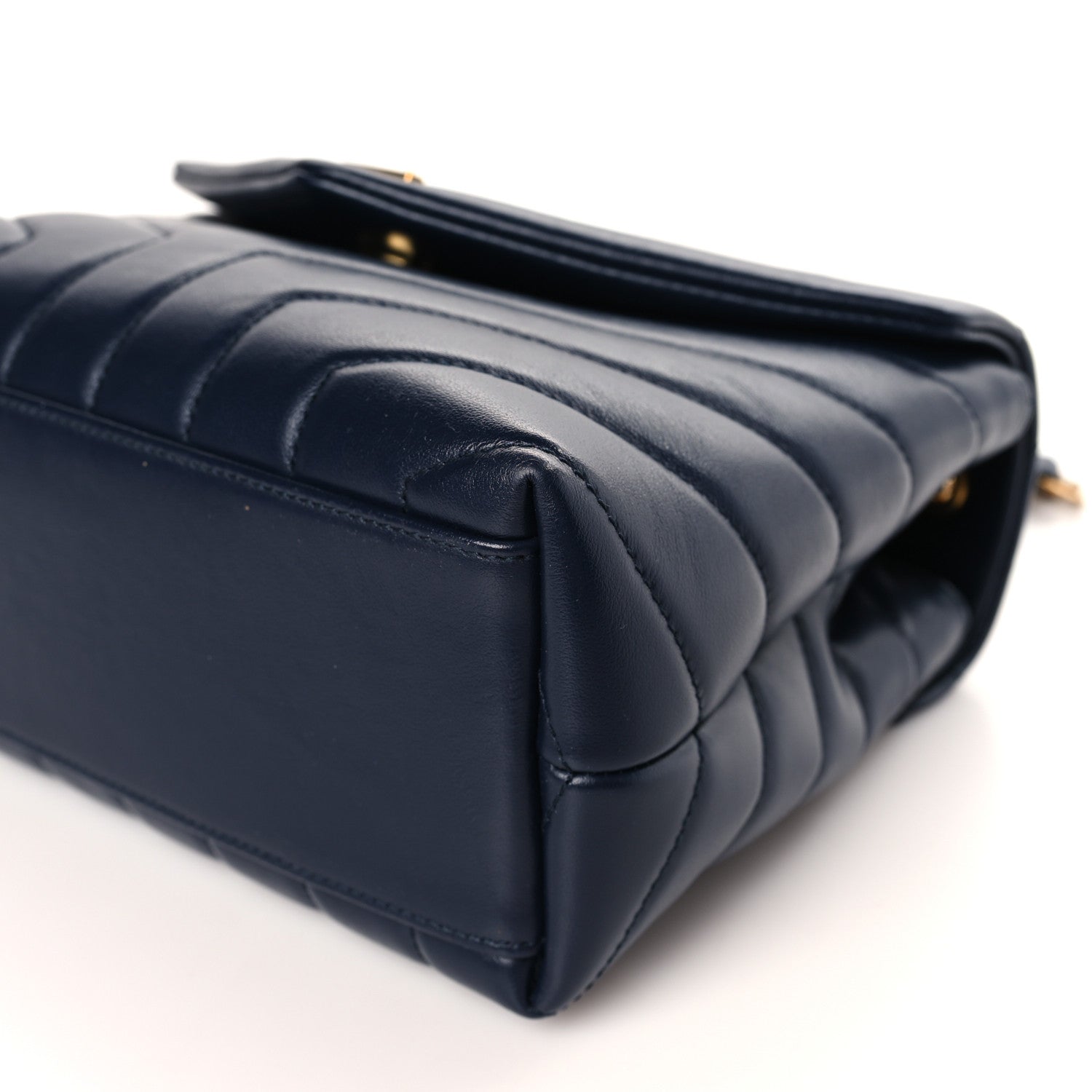 Saint Laurent Calfskin Y Quilted Monogram Small Loulou Chain Satchel Denim Brut 9 of 9