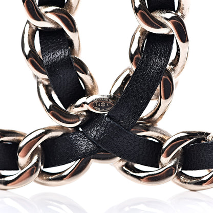 Chanel Lambskin Pearl CC Chain Brooch Black Gold 3 of 4