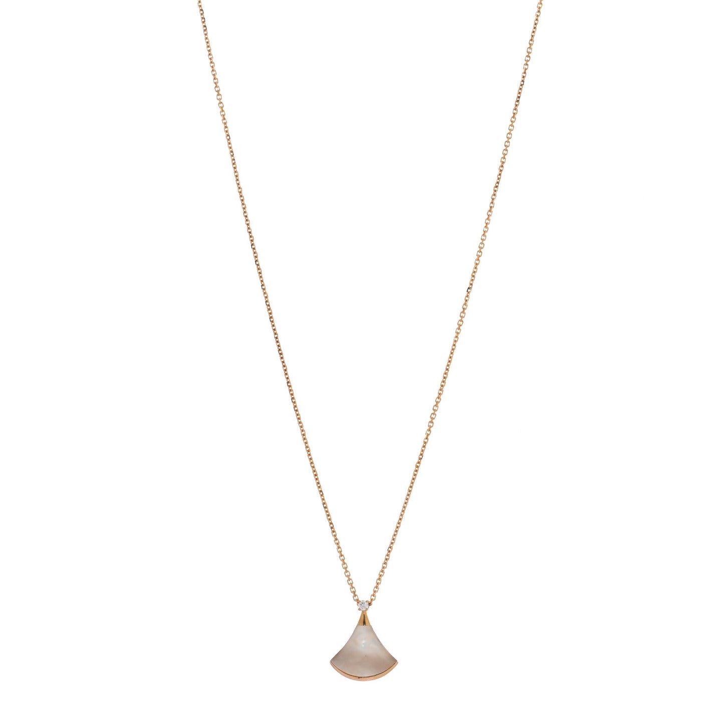18K Yellow Gold Diamond Mother of Pearl Small Divas' Dream Pendant Necklace