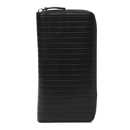 Christian Dior HOMME Calfskin Ribbed Zip Around Wallet Black 1 of 8