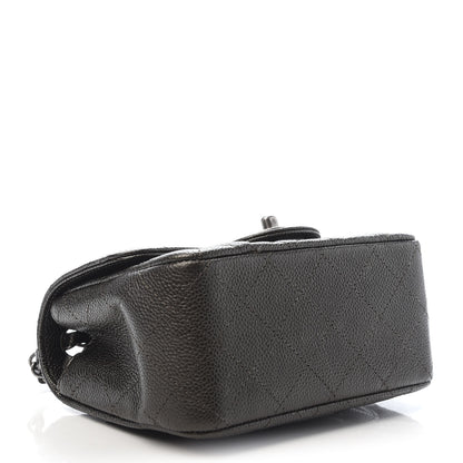 Chanel Metallic Caviar Quilted Mini Square Flap Dark Charcoal 4 of 9