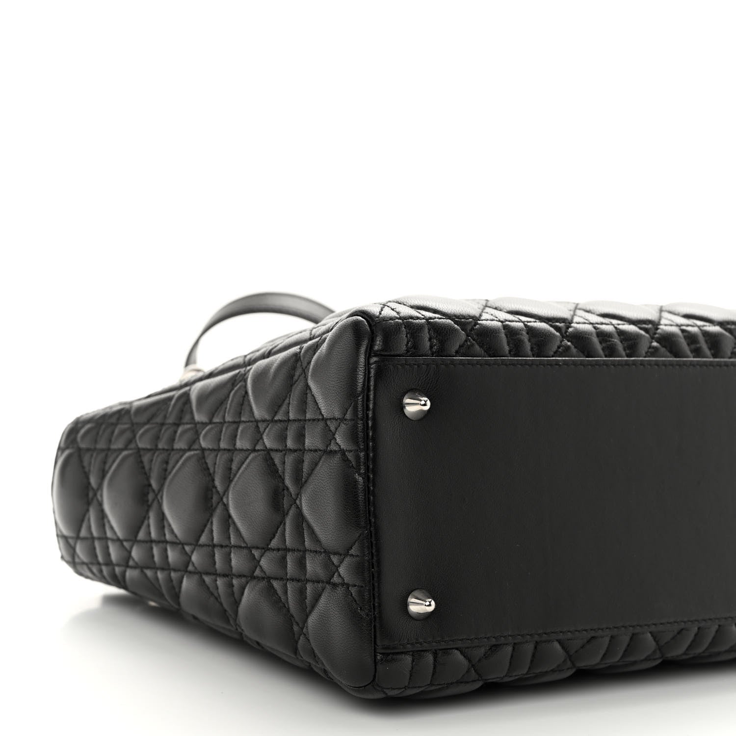 Christian Dior Lambskin Cannage Medium Lady Dior Black 8 of 9