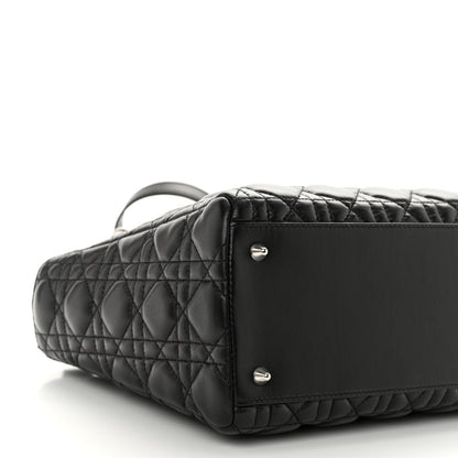 Christian Dior Lambskin Cannage Medium Lady Dior Black 8 of 9