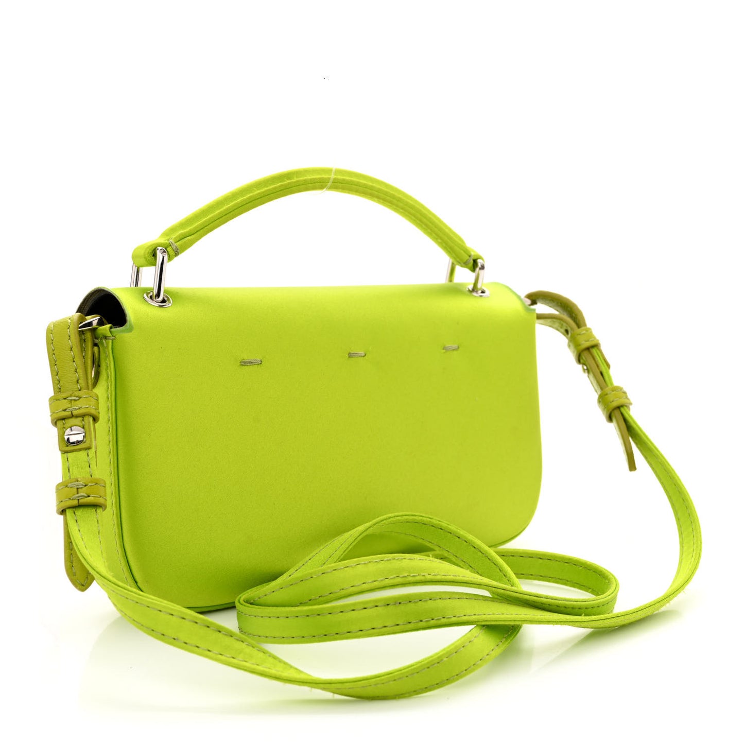 Silk Satin Phone Baguette Wasabi