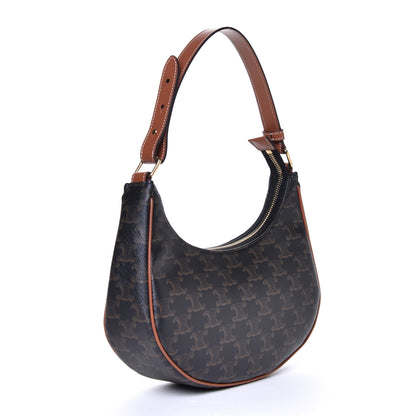 Celine Triomphe Canvas Calfskin Ava Shoulder Bag Tan 3 of 8