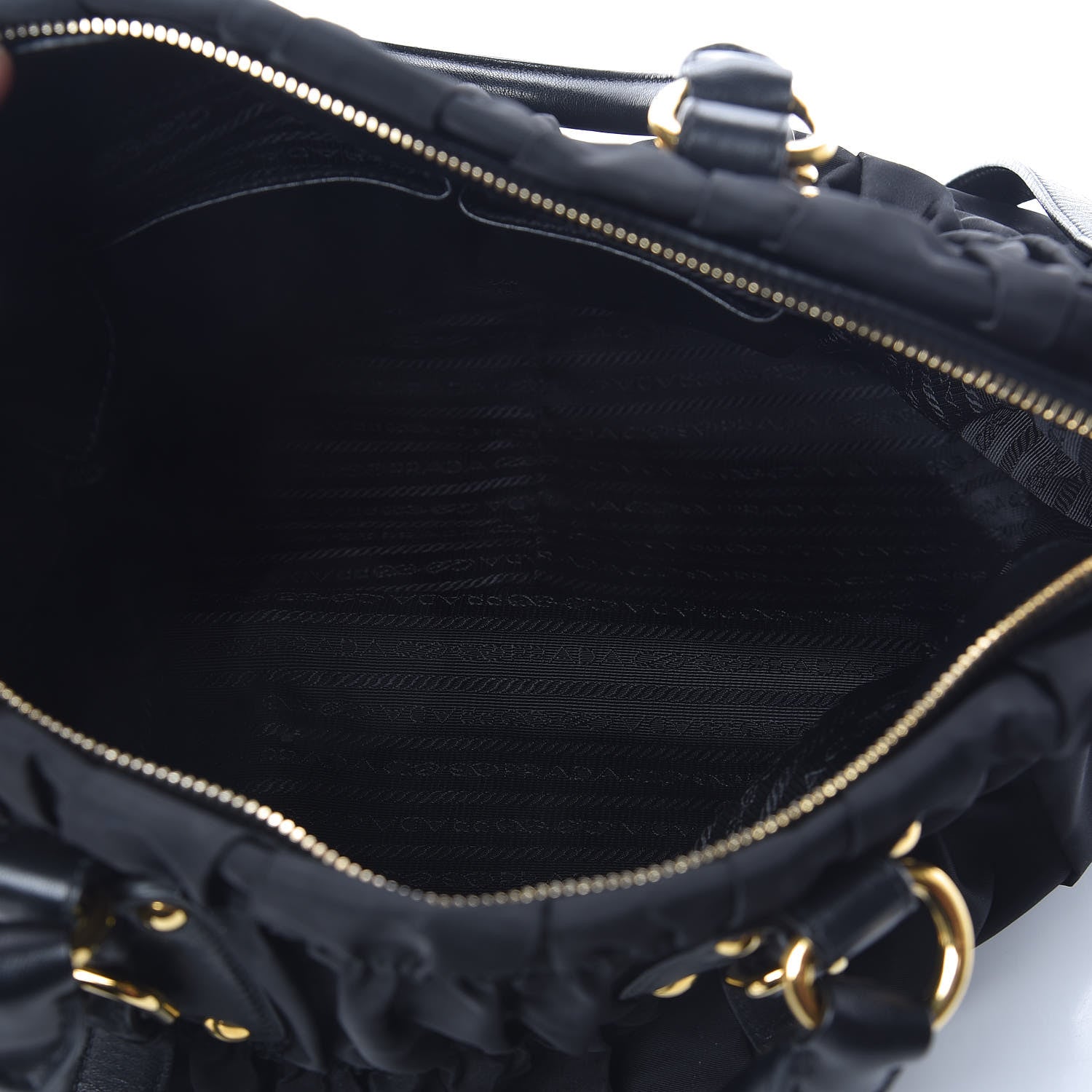 Prada Tessuto Nylon Gaufre Satchel Black 5 of 9