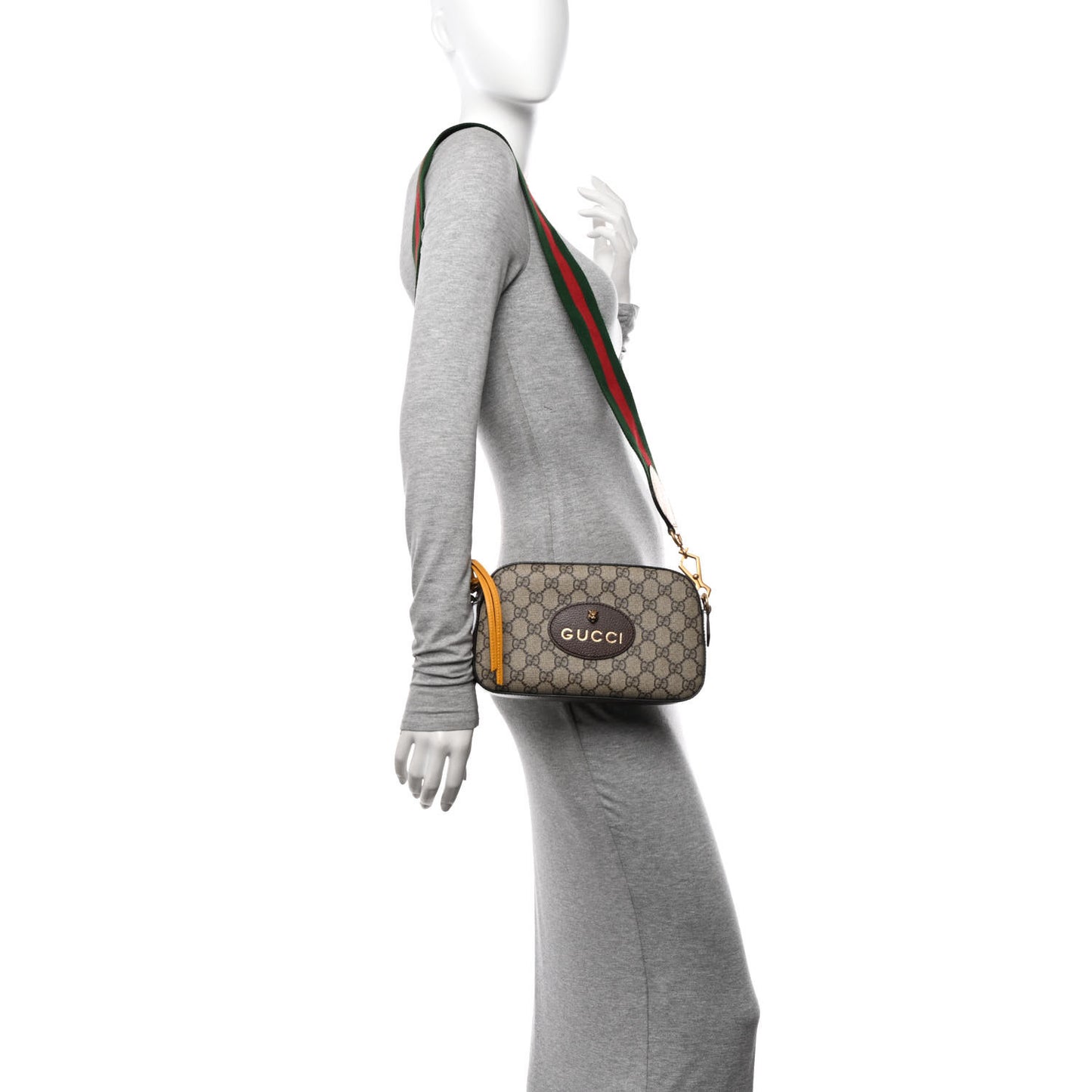 GG Supreme Monogram Web Neo Vintage Shoulder Bag Beige New Acero Crop