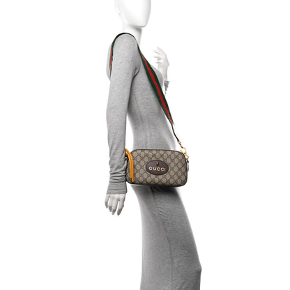 Gucci GG Supreme Monogram Web Neo Vintage Shoulder Bag Beige New Acero Crop 2 of 12