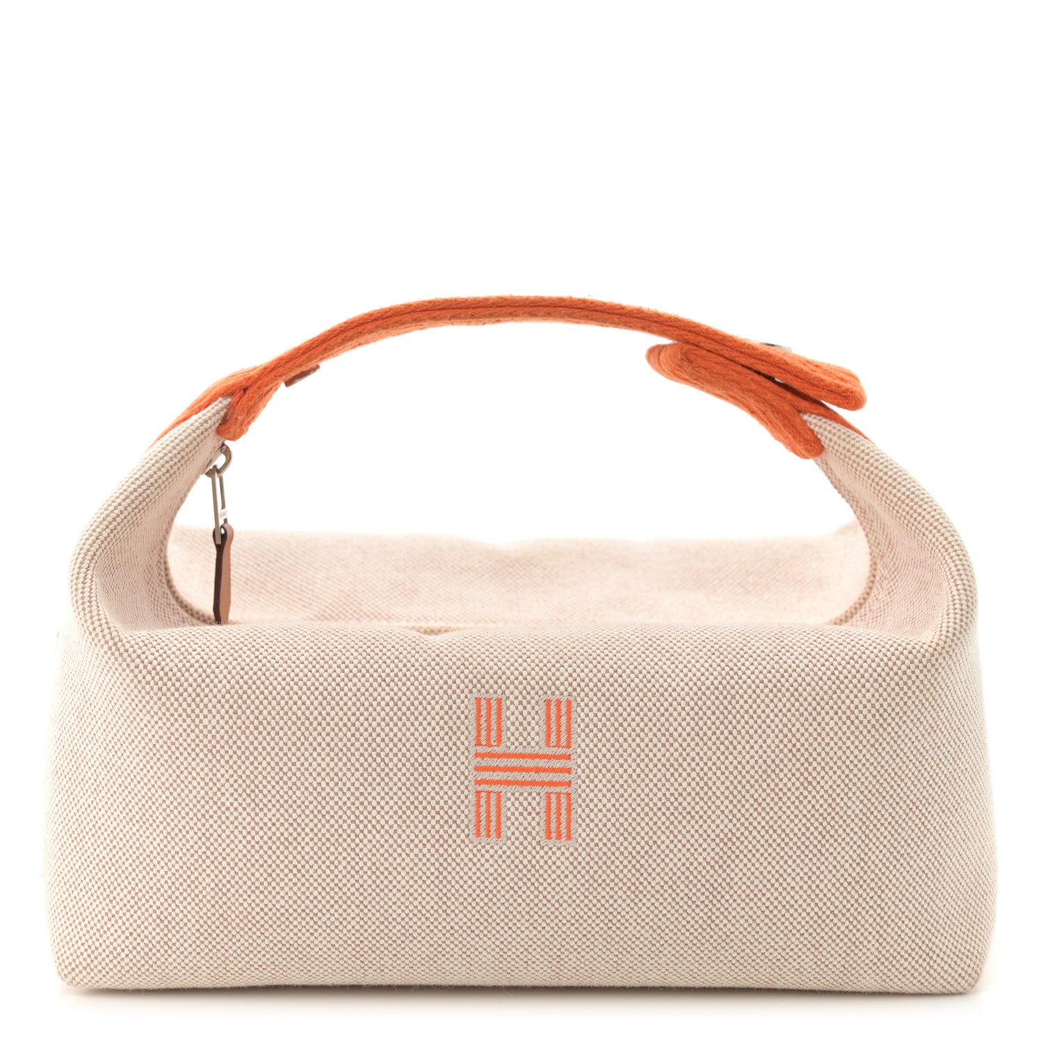 Hermes Canvas Small Bride-A-Brac Pouch Natural Orange 1 of 9