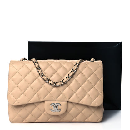 Chanel Lambskin Quilted Jumbo Single Flap Beige Clair 11 of 11