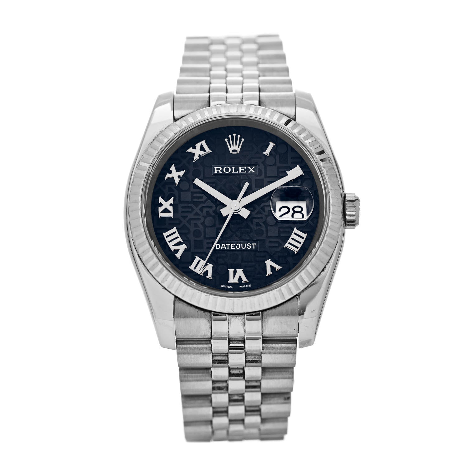 Rolex Stainless Steel 18K White Gold 36mm Oyster Perpetual Datejust Watch Blue Jubilee 11623 1 of 4