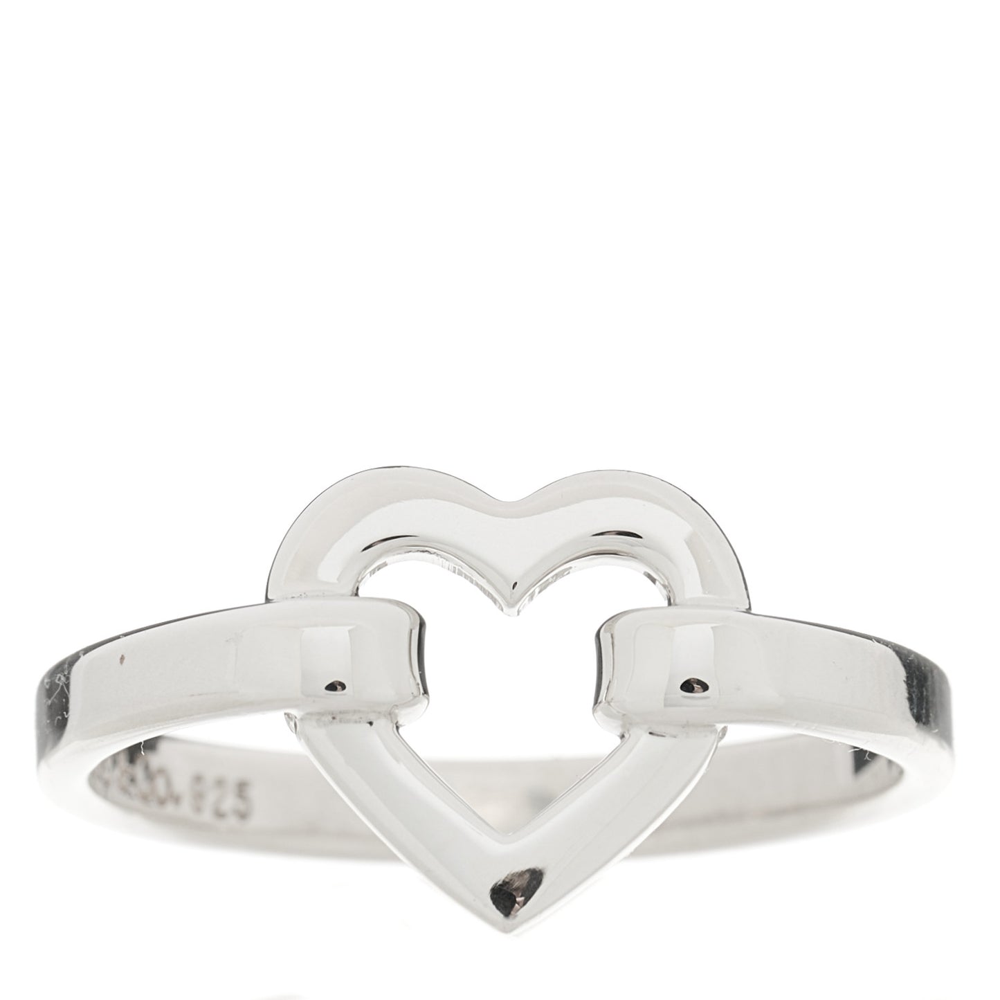 Sterling Silver Open Heart Ring 53 6.5