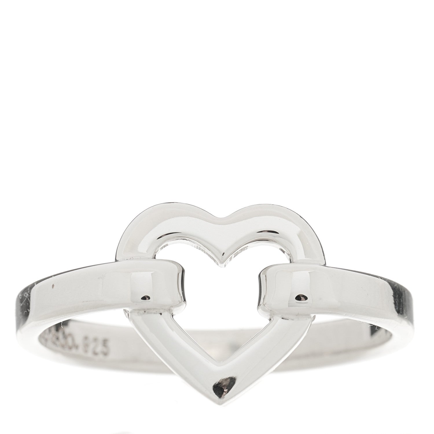 Tiffany Sterling Silver Open Heart Ring 53 6.5 1 of 5