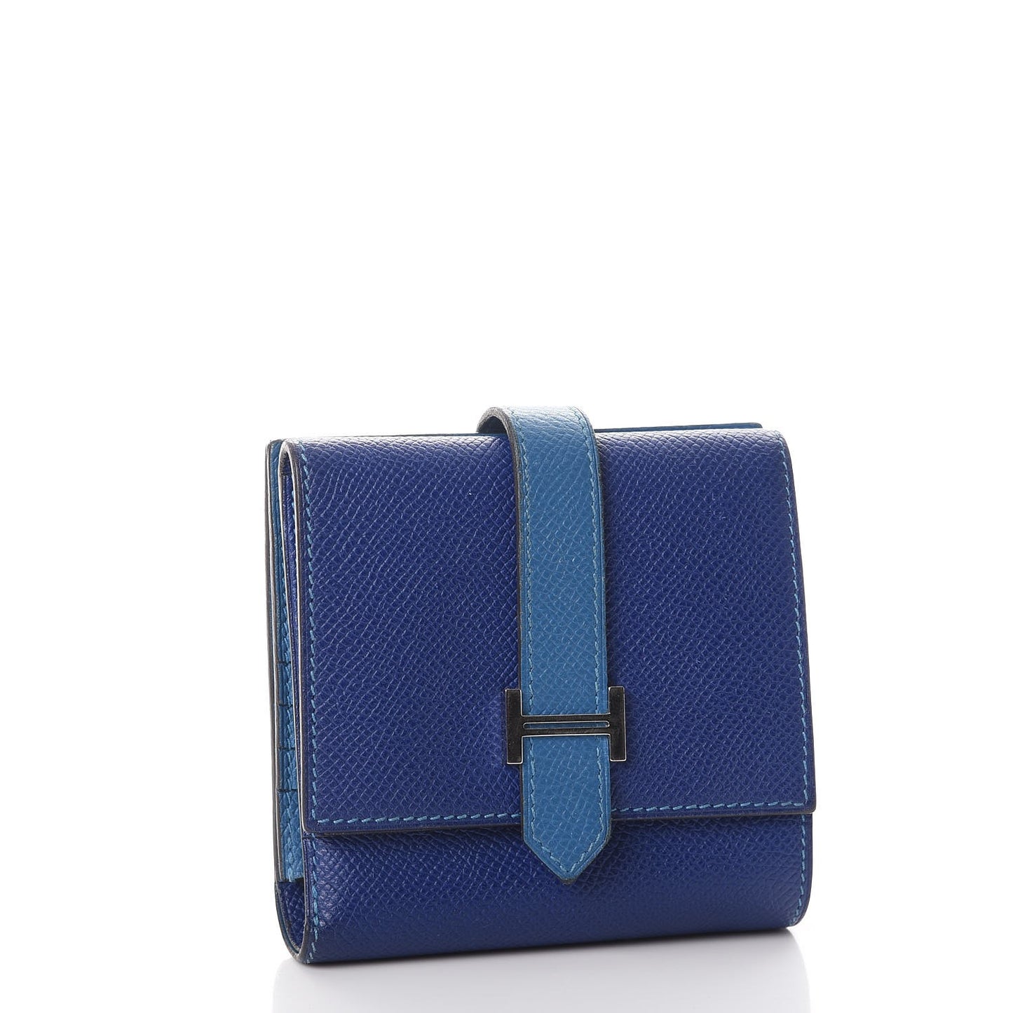 Epsom Bi-Color Bearn Recto Verso Wallet Bleu Electrique Mykonos