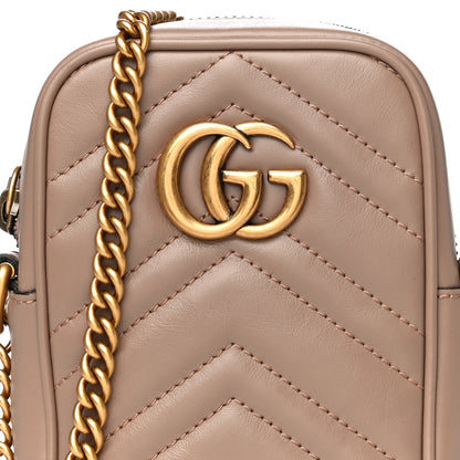 Gucci Calfskin Matelasse Mini GG Marmont Crossbody Bag Porcelain Rose 7 of 10