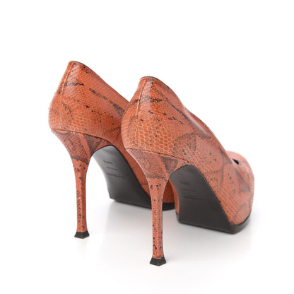 Saint Laurent Snakeskin Leopard Print Tribtoo 80 Pumps 40.5 Naturale 4 of 9