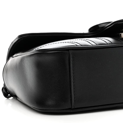 Gucci Calfskin Matelasse Monochrome Mini GG Marmont Shoulder Bag Black 9 of 10