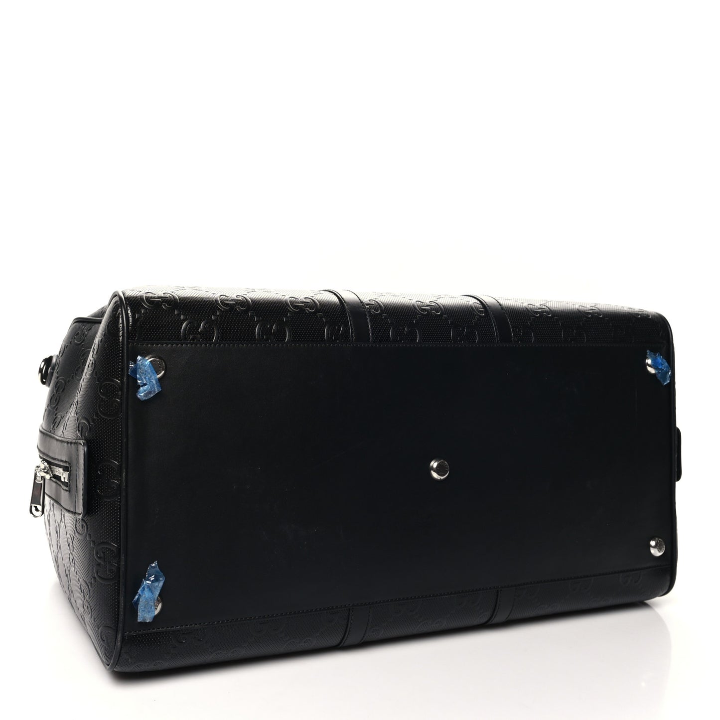 Calfskin GG Tennis Embossed Large Duffle Bag Black