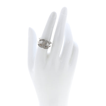 Chanel Crystal CC Ring 54 6.75 Silver 2 of 4