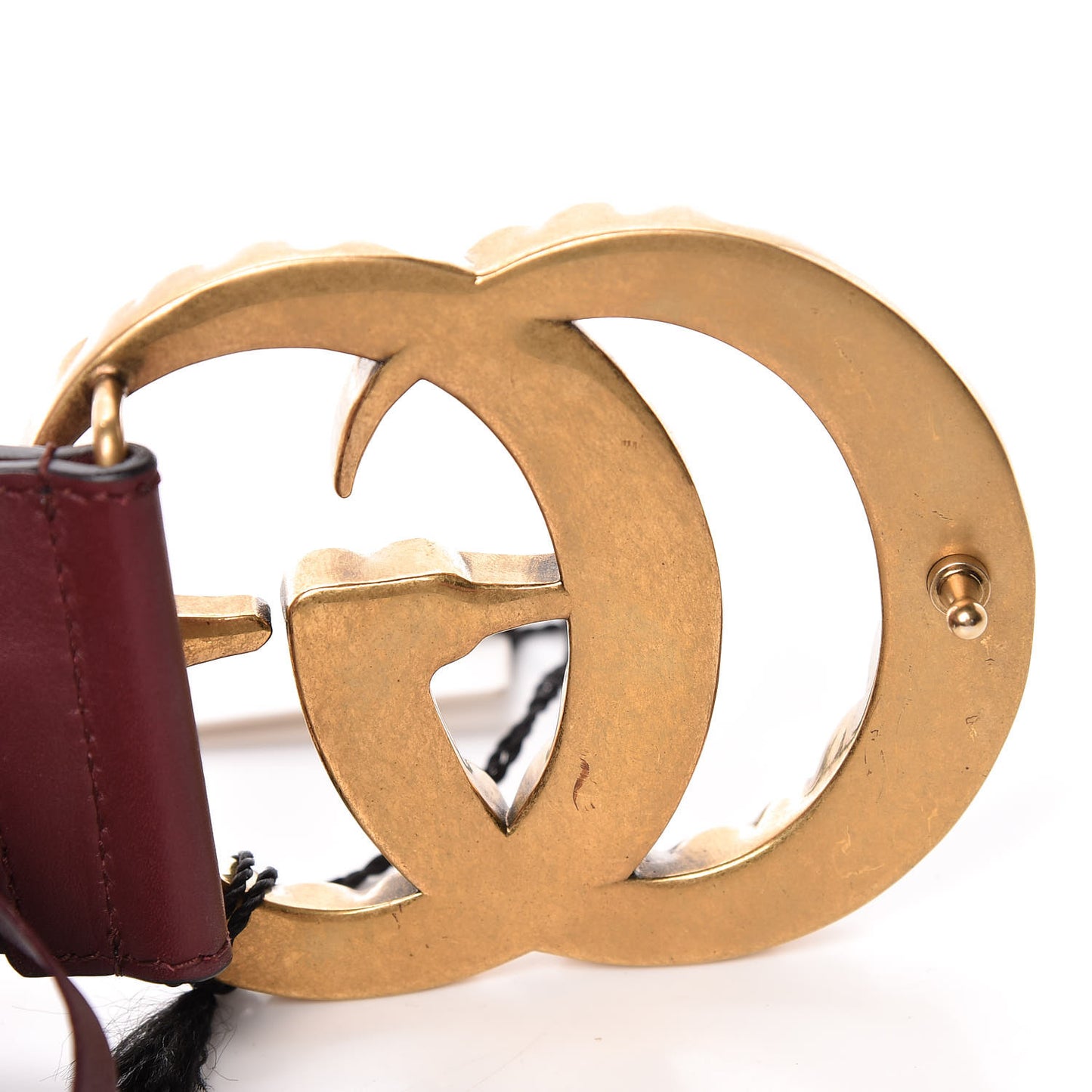 Calfskin Crystal Double G 55mm Belt 80 32 Burgundy