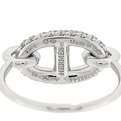 Hermes 18K White Gold Diamond New Farandole Ring 49 5 4 of 5
