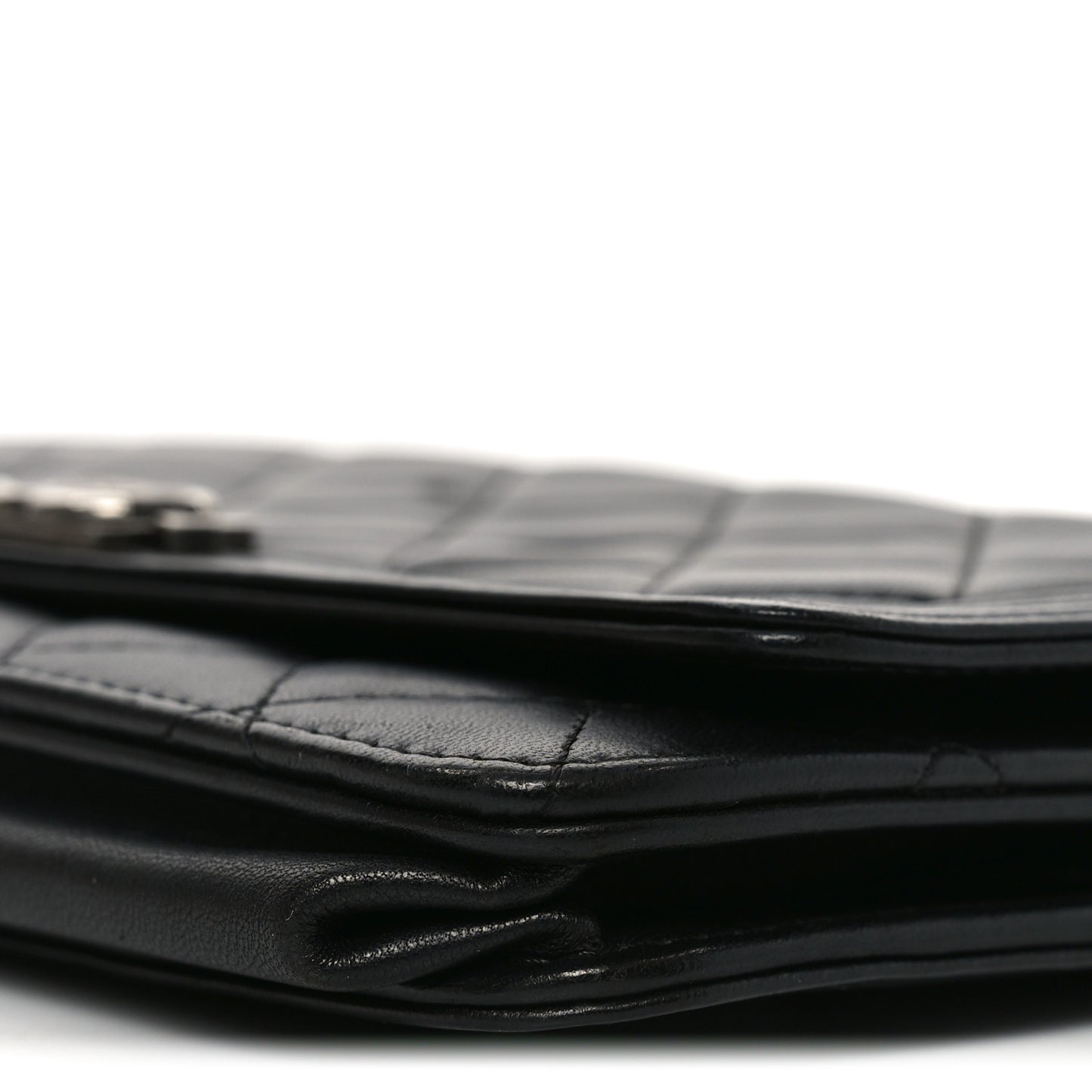 Lambskin Quilted Boy Wallet On Chain WOC Black