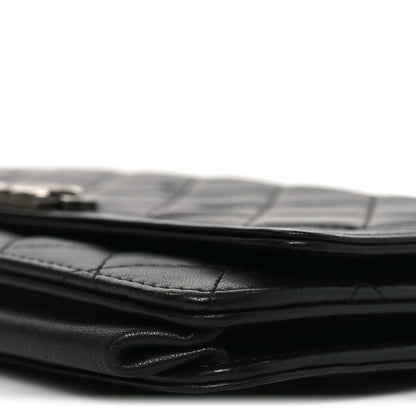 Chanel Lambskin Quilted Boy Wallet On Chain WOC Black 10 of 10