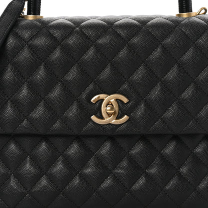 Chanel Caviar Lizard Quilted Medium Coco Handle Flap Black 8 of 10