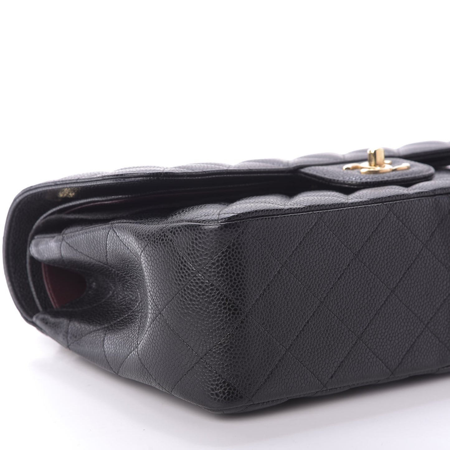 Caviar Quilted Jumbo Double Flap Black