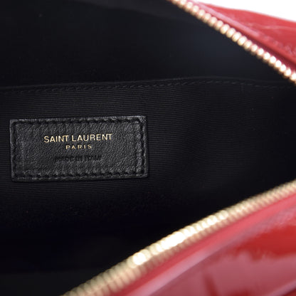 Saint Laurent Patent Calfskin Matelasse Monogram Lou Camera Bag Red 8 of 10