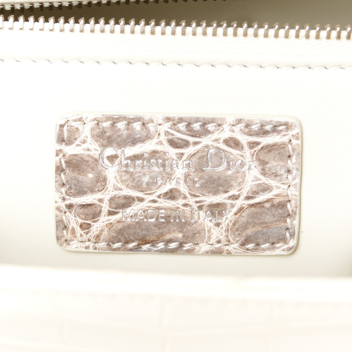 Niloticus Crocodile Himalaya Medium Lady Dior White