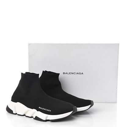 Balenciaga Neoprene Knit Womens Speed Sneakers 40 Black White 7 of 7