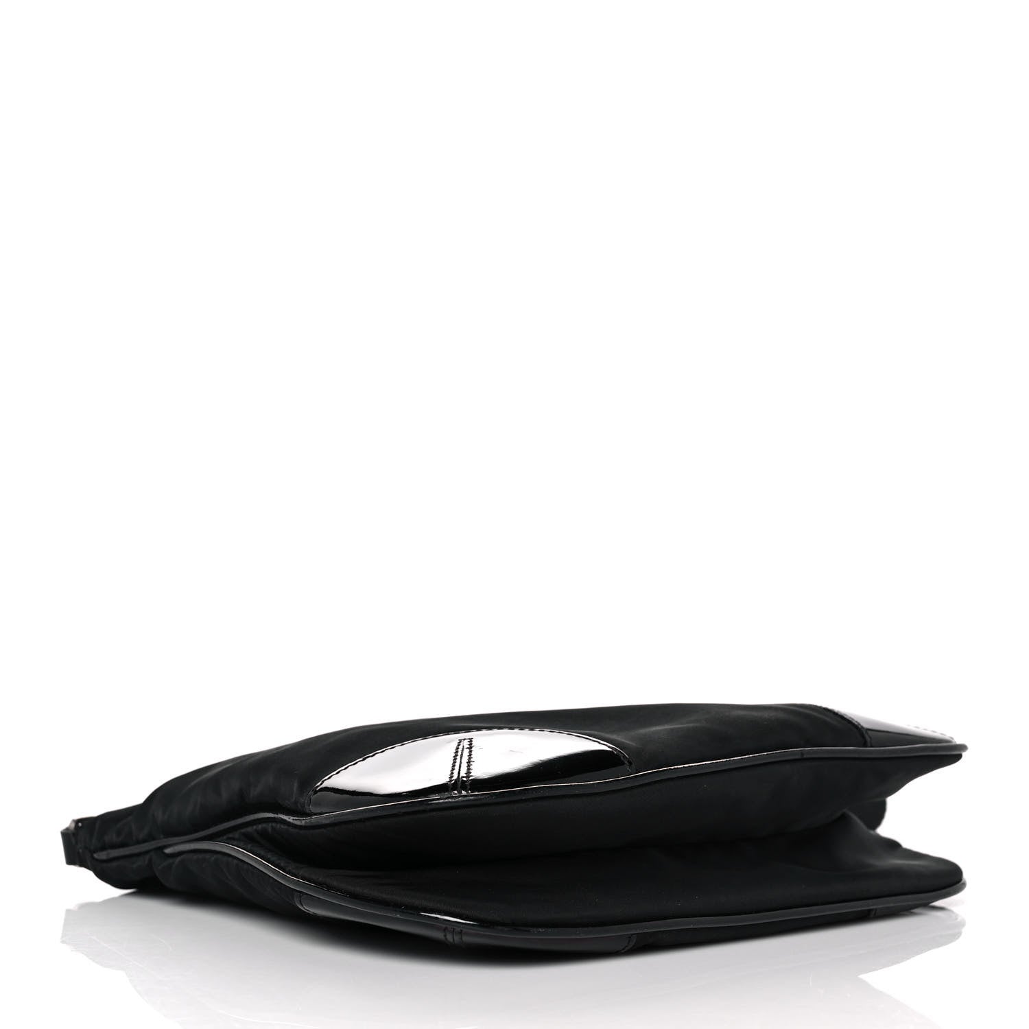 Prada Tessuto Nylon Patent Flat Messenger Bag Black 3 of 7