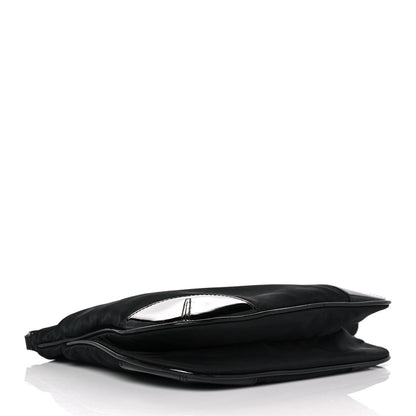 Prada Tessuto Nylon Patent Flat Messenger Bag Black 3 of 7
