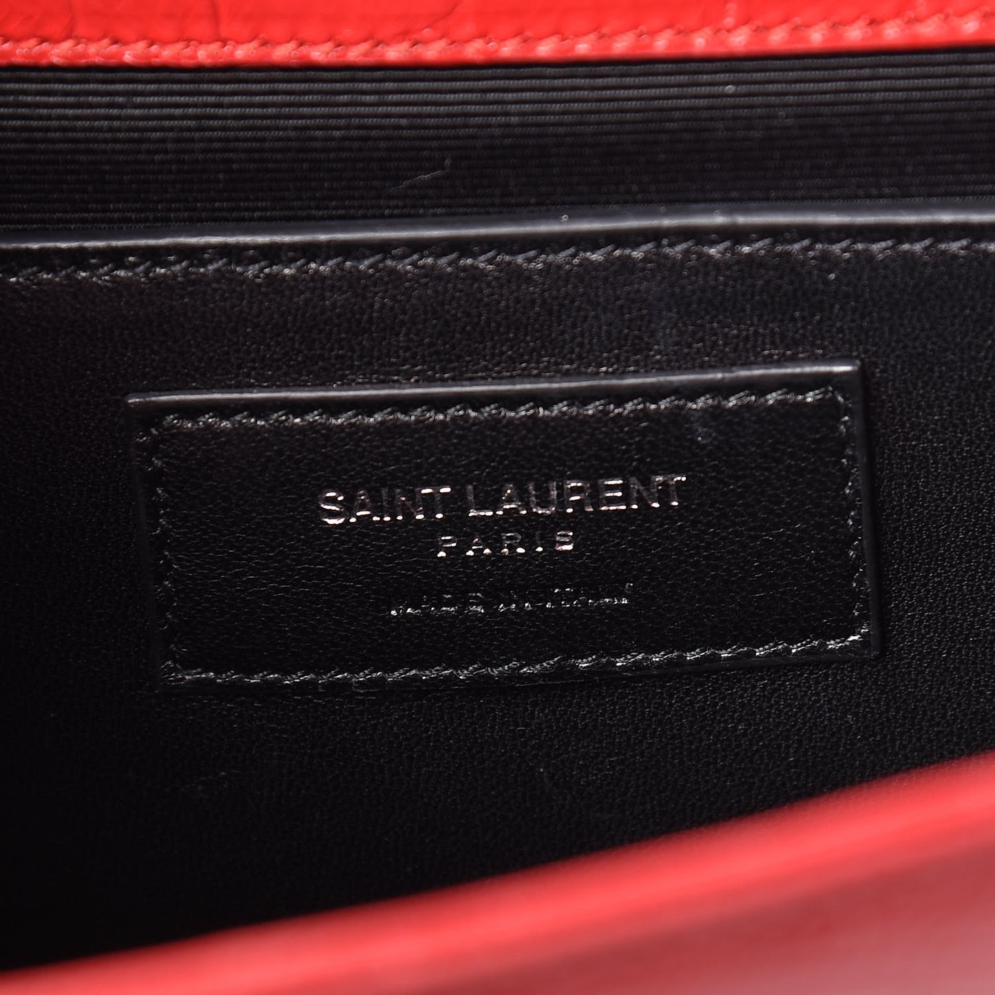 Calfskin Crocodile Embossed Classic Kate Monogram Clutch Red