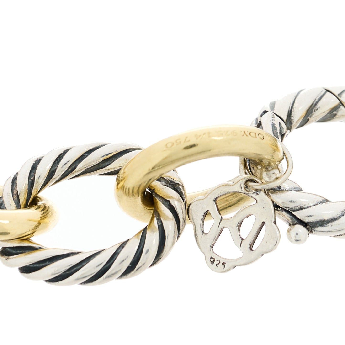 Sterling Silver 18K Yellow Gold 12mm Large Oval Link Bracelet