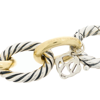David Yurman Sterling Silver 18K Yellow Gold 12mm Large Oval Link Bracelet 3 of 3