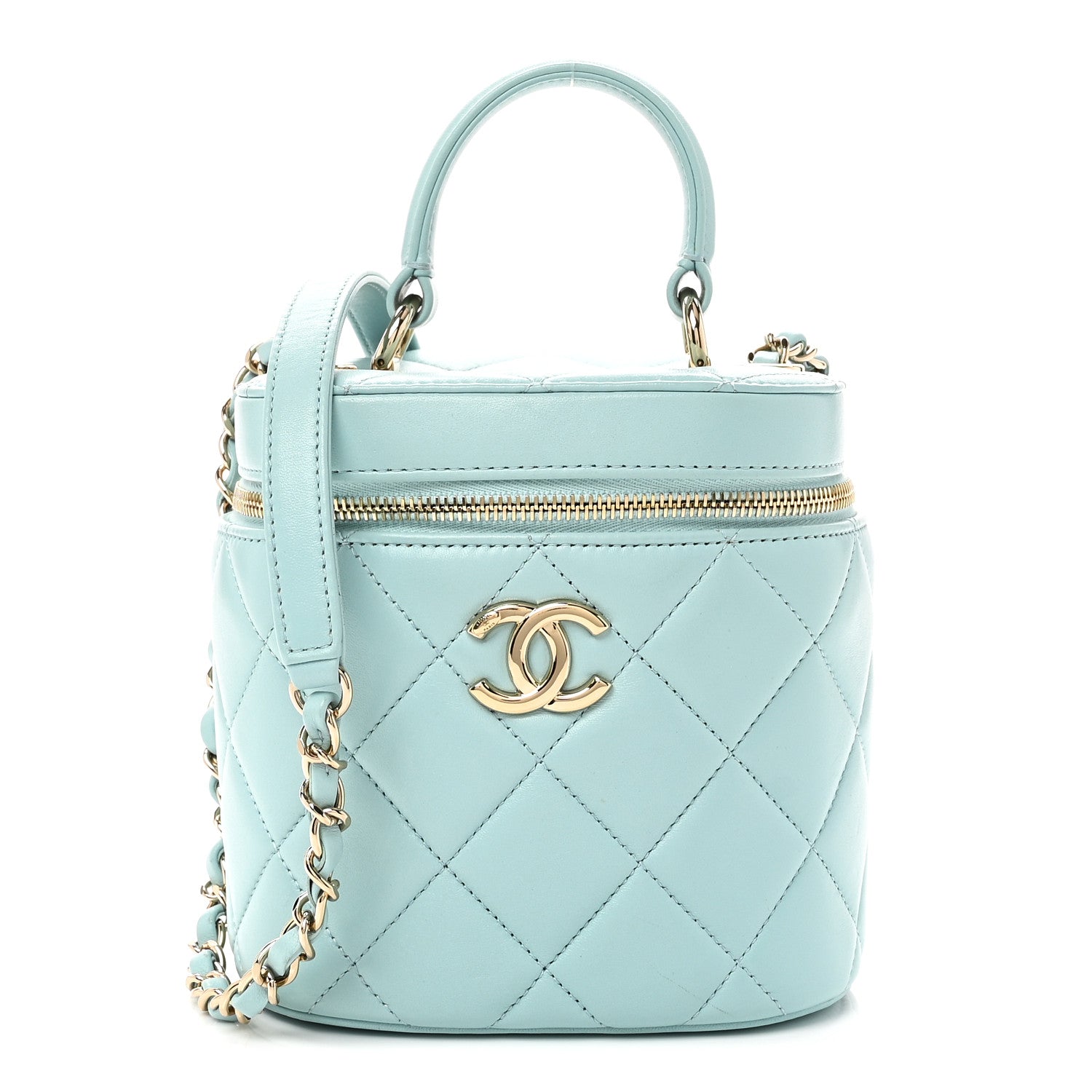 Chanel Lambskin Quilted Trendy Vanity Case Light Blue 1 of 10