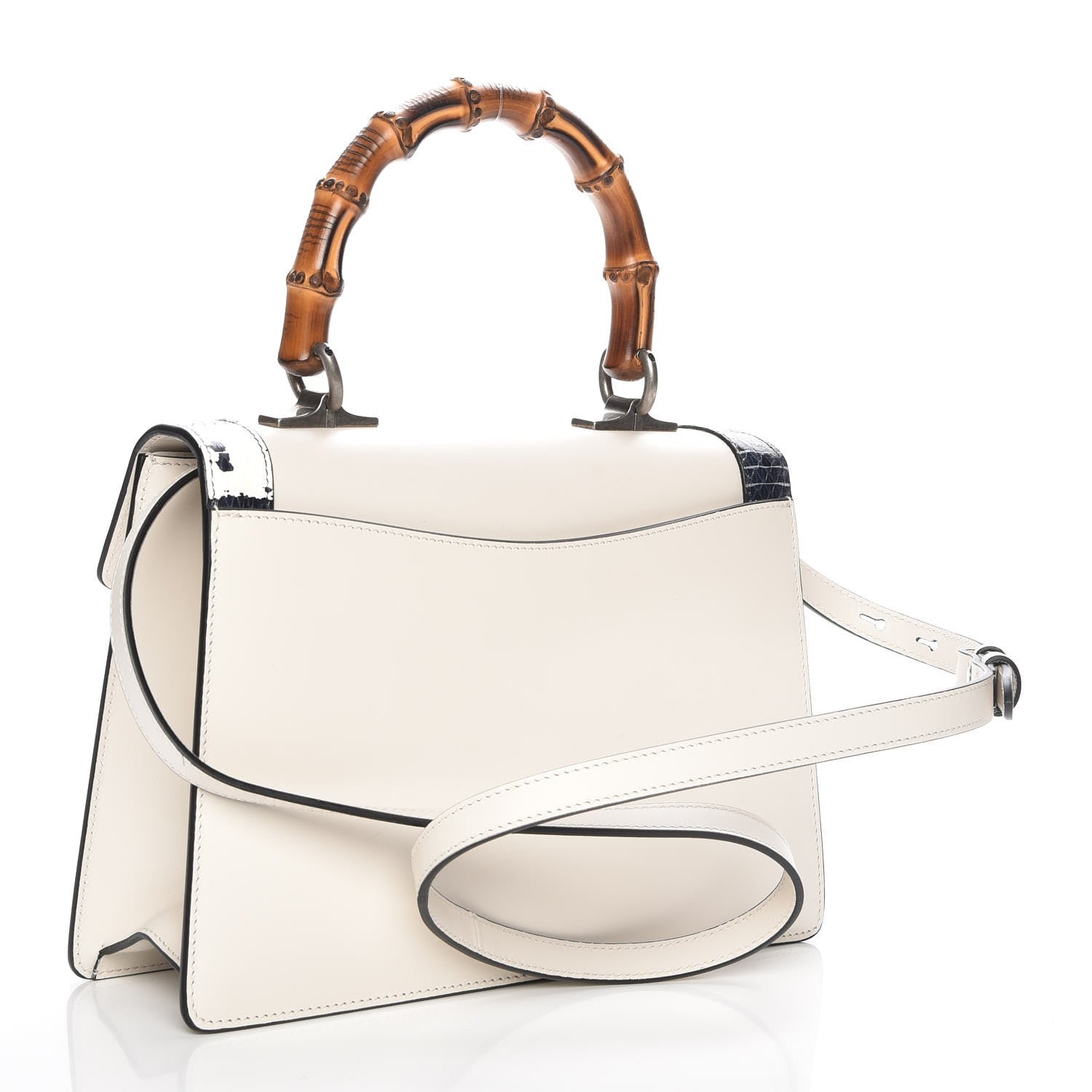 Gucci Calfskin Snakeskin Small Lilith Top Handle Bag White 4 of 8
