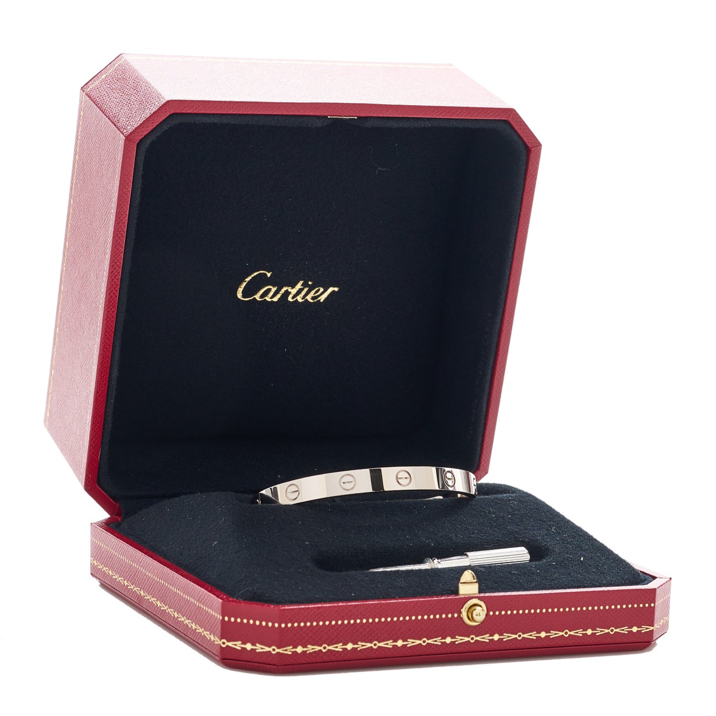 18K White Gold LOVE Bracelet 17