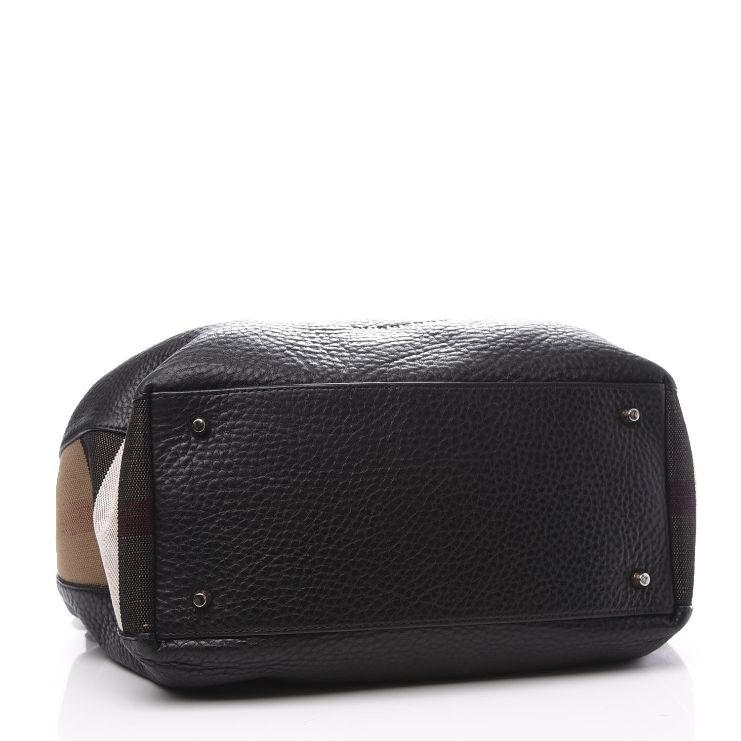 Burberry Grainy Calfskin House Check Medium Maidstone Black 3 of 10